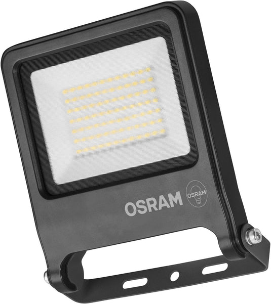 Osram endura flood pc 50w led-schijnwerper, 3000k warm wit, 5000 lumen, ip65-schijnwerper, duurzaam aluminium, 100 lm w efficiëntie, donkergrijs
