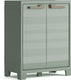 Keter planet outdoor opbergkast laag - 1 plank - 44x80x100cm - lichtgrijs zwart
