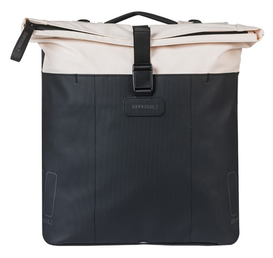 Basil dubbele fietstas vive mik 28-35l 14 x 30 x 38 cm - wit zwart