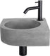 Differnz cleo fonteinset - 31.5x31.5x10cm - kraan gebogen mat zwart - beton donkergrijs