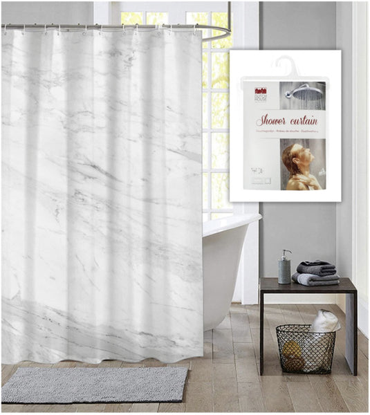 Dutch house douchegordijn - 180x200cm - incl. ringen - marmer