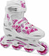 Compy 8.0 inlineskates softboot meisjes wit roze maat 38-41