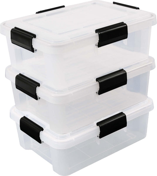 Iris airtight opbergbox - 10l - stapelbaar - luchtdicht - kunststof - transparant - set van 3