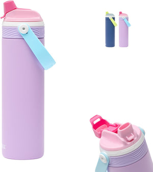 Kambukka dupla geïsoleerde drinkfles 600 ml - 2-in-1 waterfles - 100% lekvrij - lilac puff