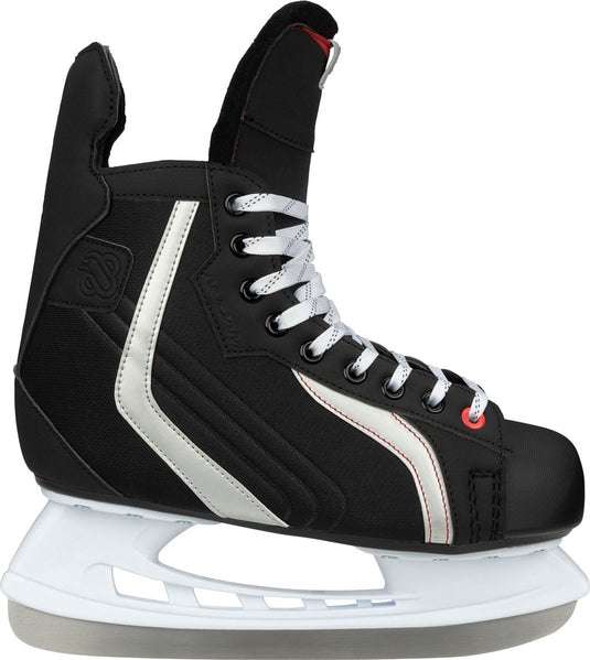 Nijdam ijshockeyschaats deluxe - volwassenen - zwart zilvergrijs - maat 41
