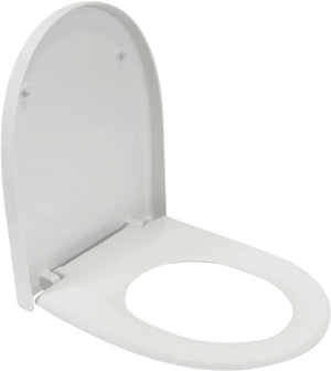 Plieger kadett 300s toiletbril - d-vorm wc bril - duroplast - wit - met deksel - rvs bevestiging - geschikt voor geberit toilet