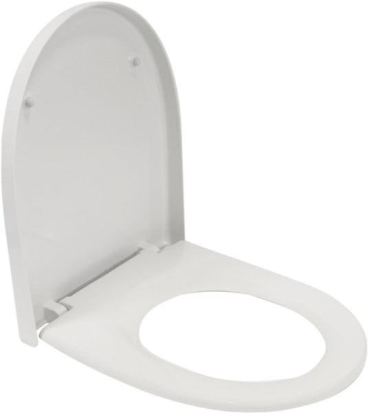 Plieger kadett 300s toiletbril - d-vorm wc bril - duroplast - wit - met deksel - rvs bevestiging - geschikt voor geberit toilet