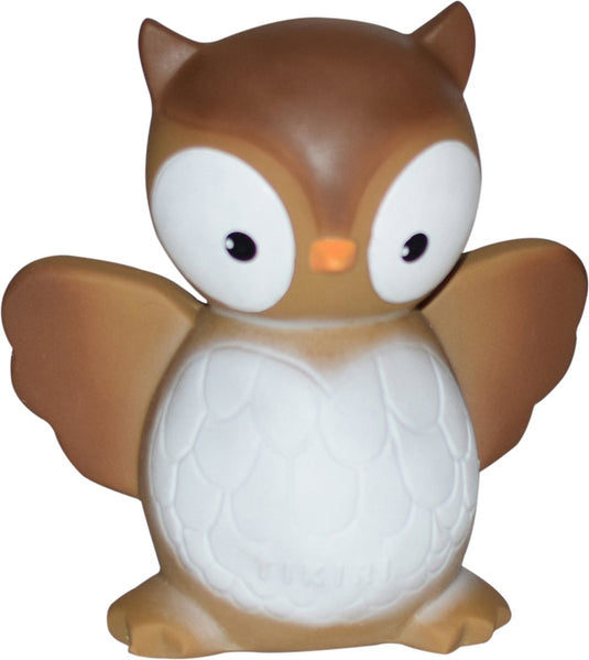 Tikiri mijn eerste bosdiertje - uil - natuurlijk rubber - met belletje - 0 jaar