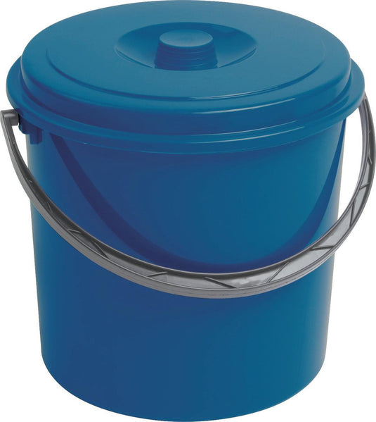 Curver blauwe emmer 12 l volume met deksel en handvat