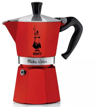Bialetti moka express 3 kops rood – espressopot – aluminium – 130 ml