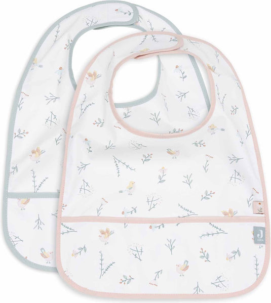 Jollein - baby slab waterproof - slabbetjes - lovely birds - 2 stuks