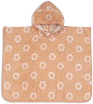 Jollein badponcho - 100% badstof - 1-2 jaar - jacquard - flower reversible 98