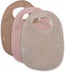 Jollein - baby slab badstof - katoen - met klittenband - slabbetjes - 3 stuks -wild rose nougat biscuit