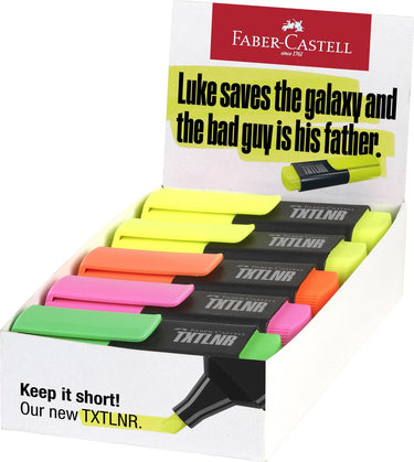 Faber-castell tekstmarker txtlnr - mini - 10 stuks - assorti neonkleuren - markeerstift - fc-154210