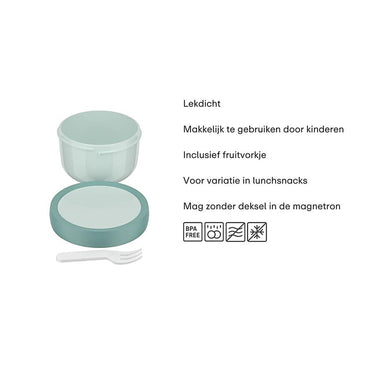 Mepal fruitbox campus little dutch - 300 ml - inclusief fruitvorkje - sluit goed af - snackdoosje - fairy garden