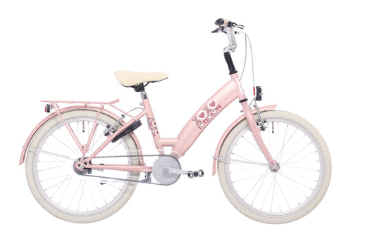 Bikefun kinderfiets lots of love 20 inch met remnaaf - mahogany roze