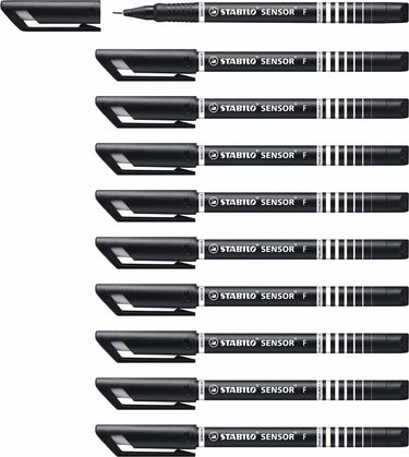 Stabilo sensor - fineliner 0.3 mm - zwart - doos 10 stuks