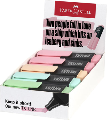 Faber-castell tekstmarker txtlnr - mini - 10 stuks - assorti pastelkleuren - markeerstift - fc-154211