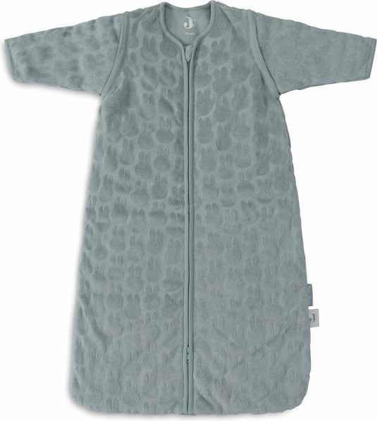 Jollein x nijntje - baby slaapzak winter met afritsbare mouw 110cm - miffy jacquard sea green - winterslaapzak