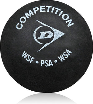 Dunlop competition squashballen gele stip - zwart - 12 stuks