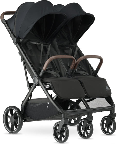 Deryan luxe rolo x2 xl v2 dubbele buggy - duo buggy - zwart