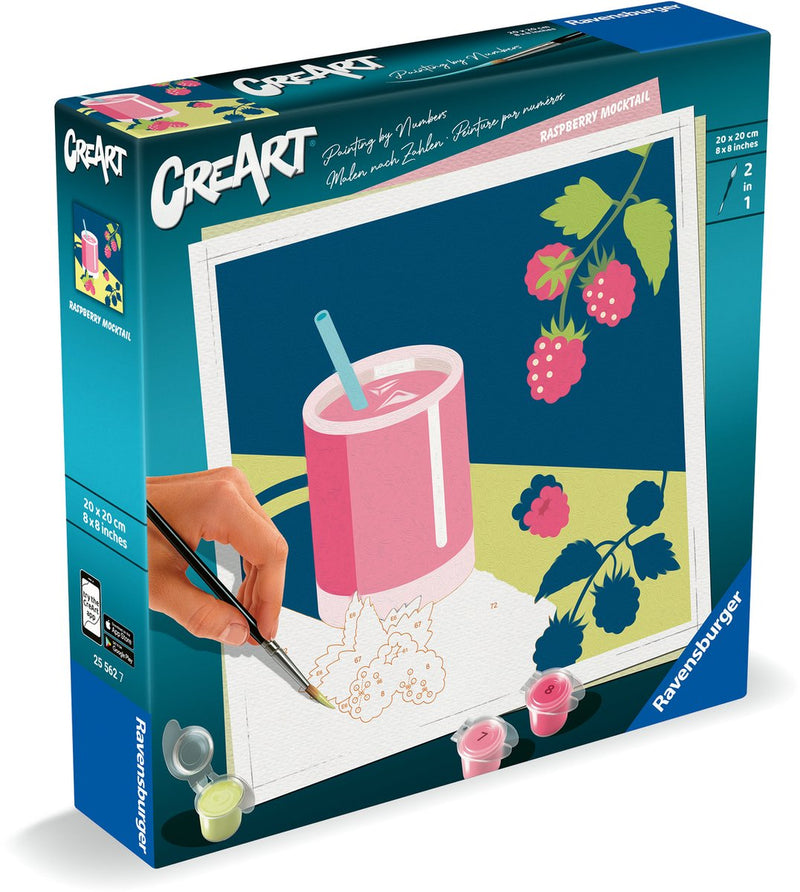 Load image into Gallery viewer, Ravensburger schilderen op nummer framboos creatief schilderpakket 20x20 cm.
