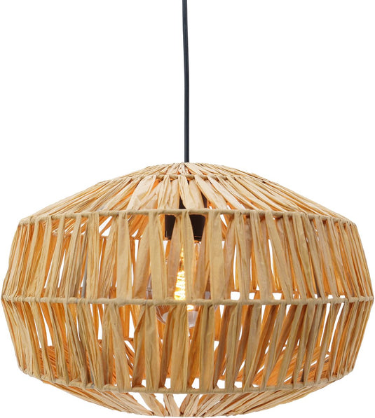 Eglo sheldon hanglamp - e27 - ø 38 cm - zwart natuurlijk bruin - papier