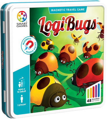 Smartgames logibugs - magnetisch logisch denkspel - 48 educatieve lieveheersbeestjes uitdagingen - compact reisspel solospel - vanaf 6 jaar