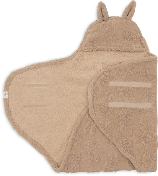 Jollein baby wikkeldeken - 100x105cm - miffy jacquard teddy - biscuit