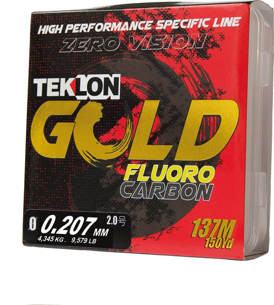 Teklon gold fluorocarbon - premium onzichtbare vislijn met japan technology zero vision 0,207mm 137m