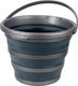 Abbey camp opvouwbare emmer - grijs - ca. 10 liter - met handvat - compact opvouwbaar