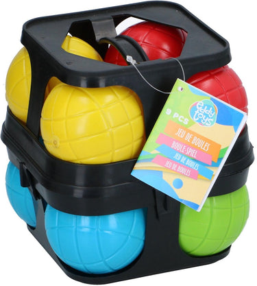 Eddy toys jeu de boules spel - kunststof boules voor kinderen en volwassenen - jeu de boules set met draagkoffer - buitenspeelgoed voor vakantie en tuin - 9 delig