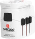 Skross - reisadapter - wereld naar europa - met randaarde stekker (zonder zwitserland italië) + 2xusb 2400 ma