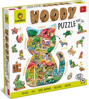Ludattica houten puzzel - huisdieren.