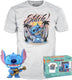Funko pop tee! disney - stitch exclusive flocked edition - maat l