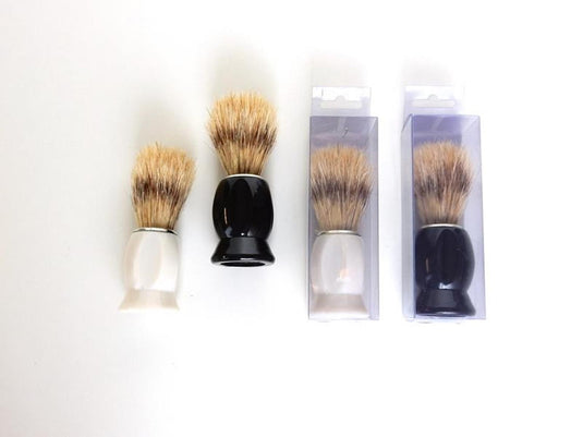 Scheerkwast 11cm zwart wit in blister