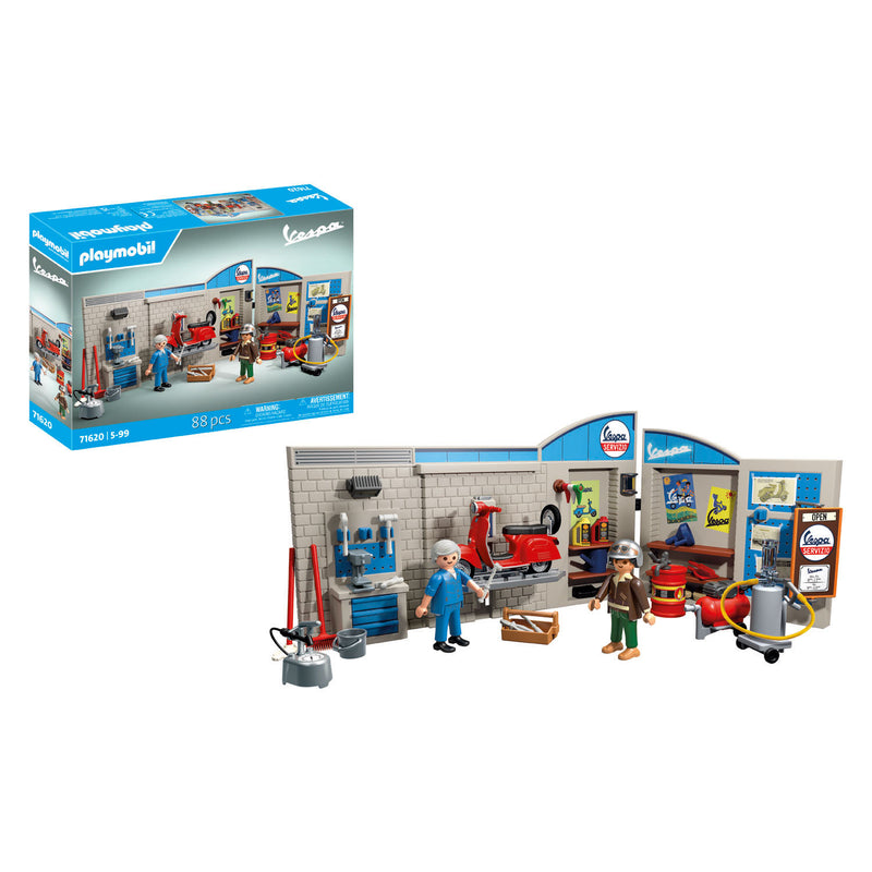 Load image into Gallery viewer, Playmobil 60s vespa garage - 71621
