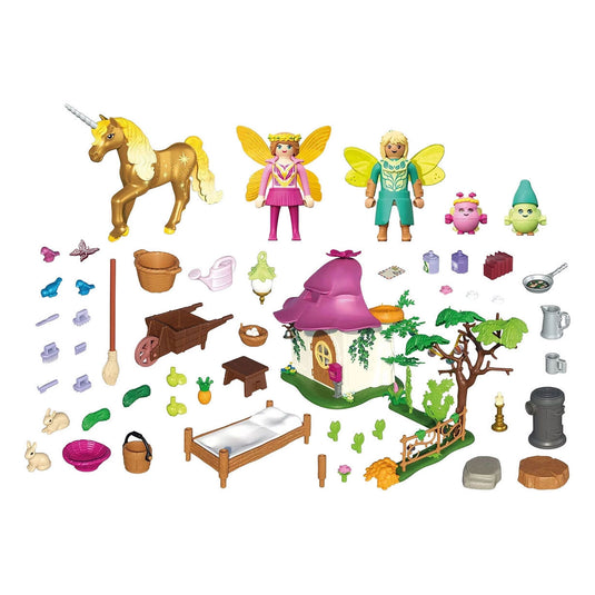 Playmobil gezellig sprookjeshuis met gouden eenhoorn en stal - 71838