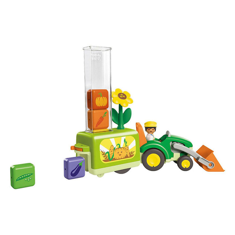 Load image into Gallery viewer, Playmobil junior tractor met laad- en lossysteem - 71773
