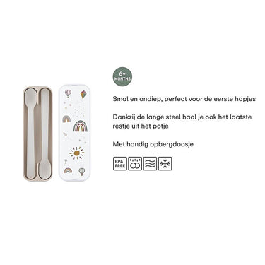 Mepal mio babylepel little dutch - set van 2 - lange steel - kinderservies - forest friends