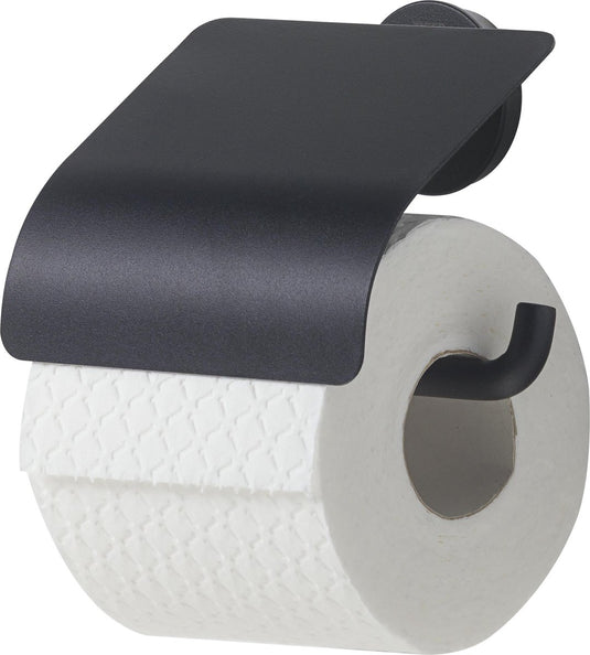 Tiger urban - wc rolhouder met klep - toiletrolhouder met klep - zonder boren - boren of lijmen - zwart