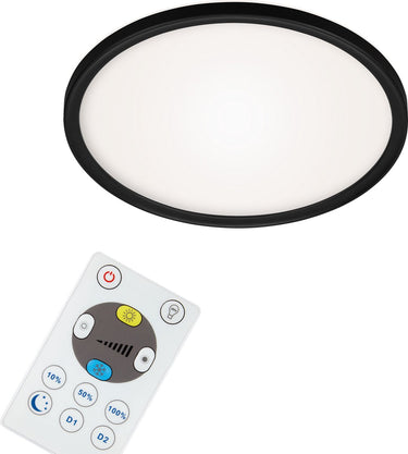 Briloner - led plafonniére - plafondlamp dimbaar - met achtergrondverlichting - incl. afstandsbediening - 18 watt - 2400 lumen - wit-zwart