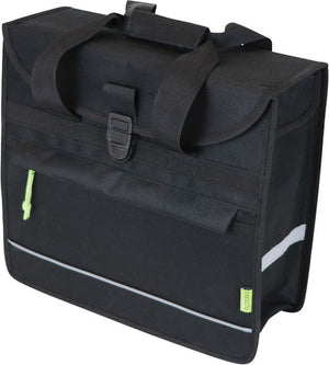 Dresco enkele fietstas basic shopper – inhoud 20 liter - waterafstotend polyester – twee bevestigingshaken klittenbandsluiting - handig voorvak – reflectie aan de voor- en achterzijde - afmeting 37x34x13cm