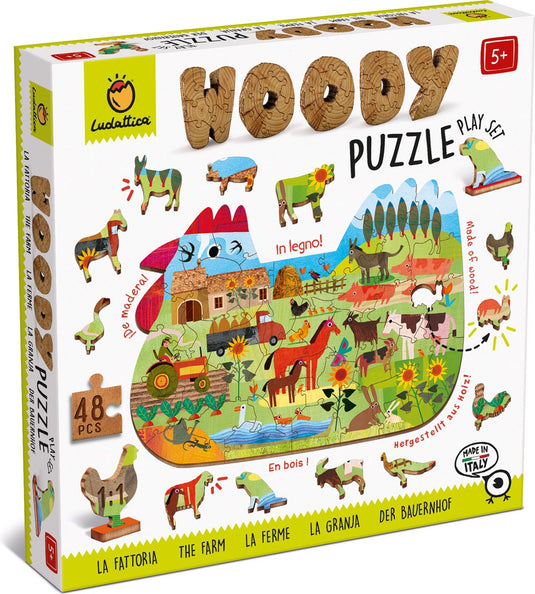 Ludattica houten puzzel - boerderij.
