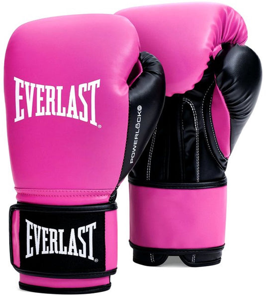 Everlast powerlock og training (kick)bokshandschoenen klittenband, roze zwart, 14-oz