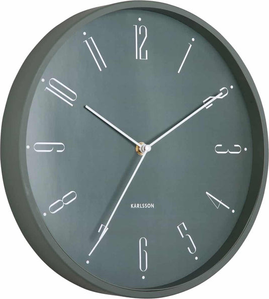 Karlsson wandklok regal numbers - groen - ø30cm - wandklok scandinavisch