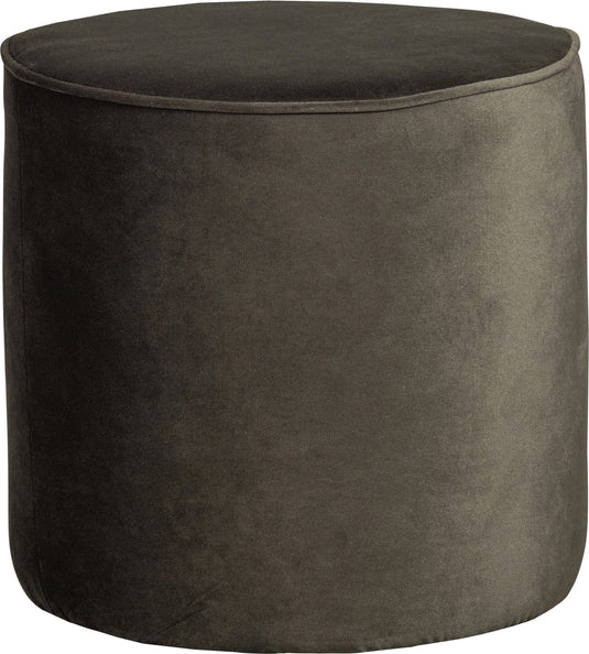 Woood sara poef hoog - velvet - warm groen - 46x46x46