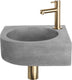 Differnz cleo fonteinset - beton donkergrijs - kraan recht mat goud - 31.5 x 31.5 x 10 cm