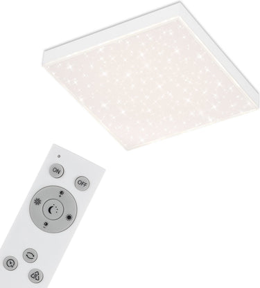 Briloner - plafonniére - plafondlamp dimbaar - met lichtrand -sterrendecoratie - incl. afstandsbediening - kleurtemperatuurregeling -15 watt -1.600 lumen - wit