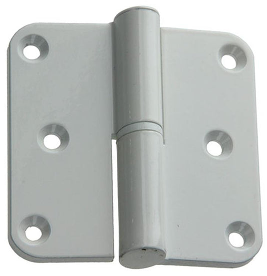 Yale 1019141 - 3 paumellen alu wit afger.hoekrechts 80x80mm | 5 stuks